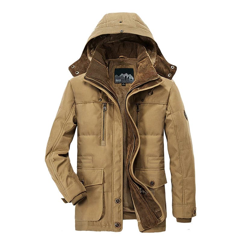 Heren Gevoerde Winterjas – Water- en Winddichte Warme Parka met Capuchon