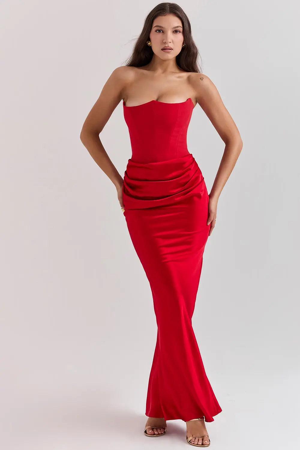 Annelies | Strapless korset jurk met elegante afwerking