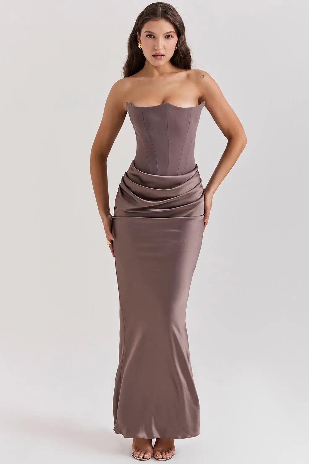 Annelies | Strapless korset jurk met elegante afwerking