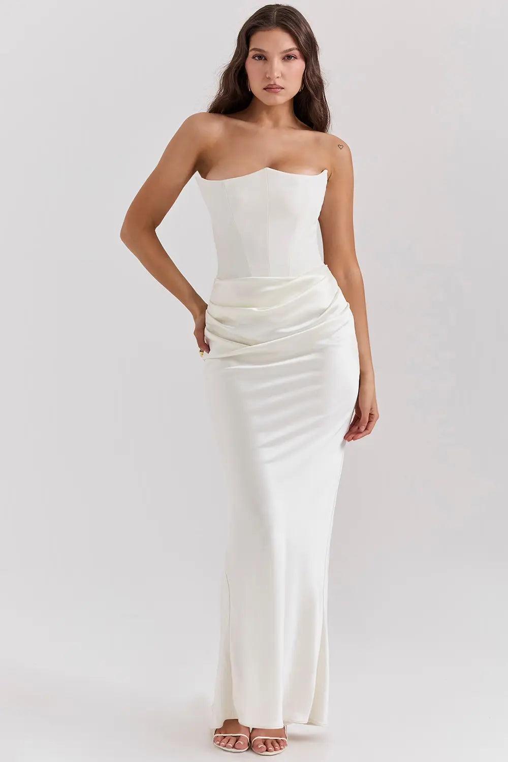 Annelies | Strapless korset jurk met elegante afwerking