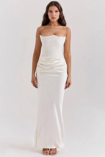 Annelies | Strapless korset jurk met elegante afwerking