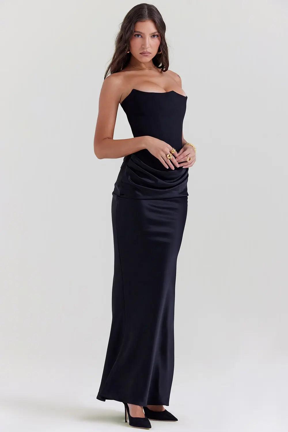 Annelies | Strapless korset jurk met elegante afwerking