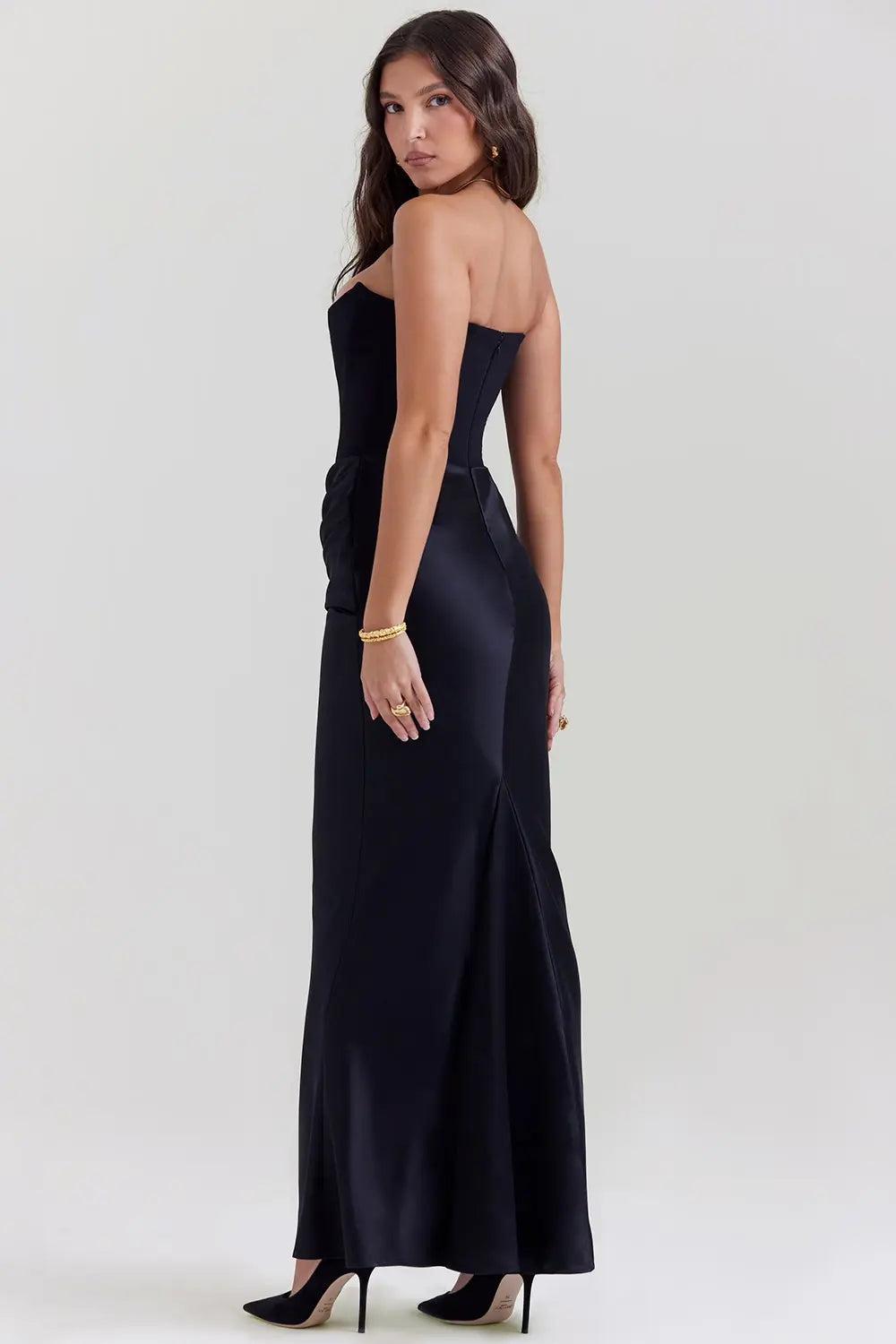 Annelies | Strapless korset jurk met elegante afwerking