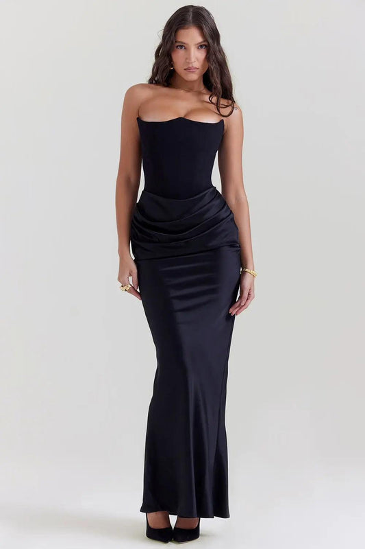 Annelies | Strapless korset jurk met elegante afwerking