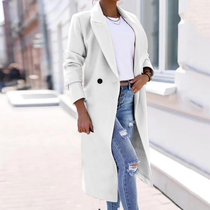 Athena lange riem wollen trenchcoat