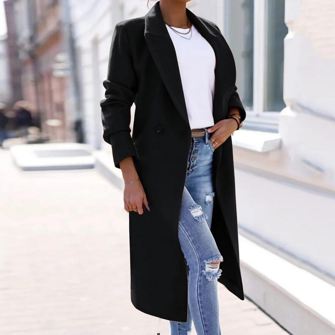 Athena lange riem wollen trenchcoat