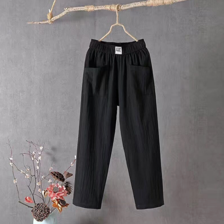 Marika – Linnen pantalon met elastische taille, comfortabel en stijlvol voor een ontspannen look