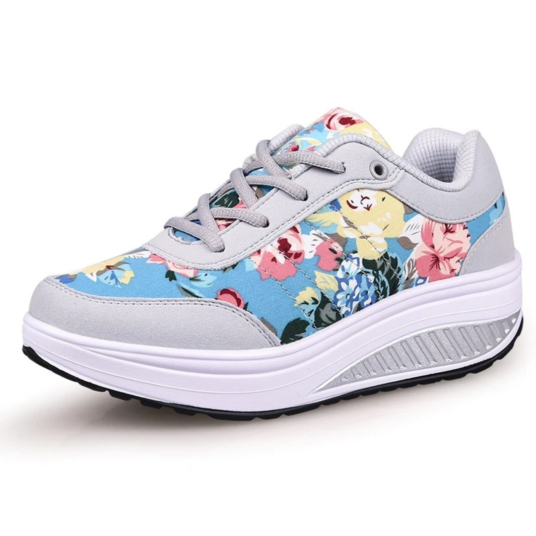 Bloemenprint lichtgewicht comfortabele orthopedische dames sneakers