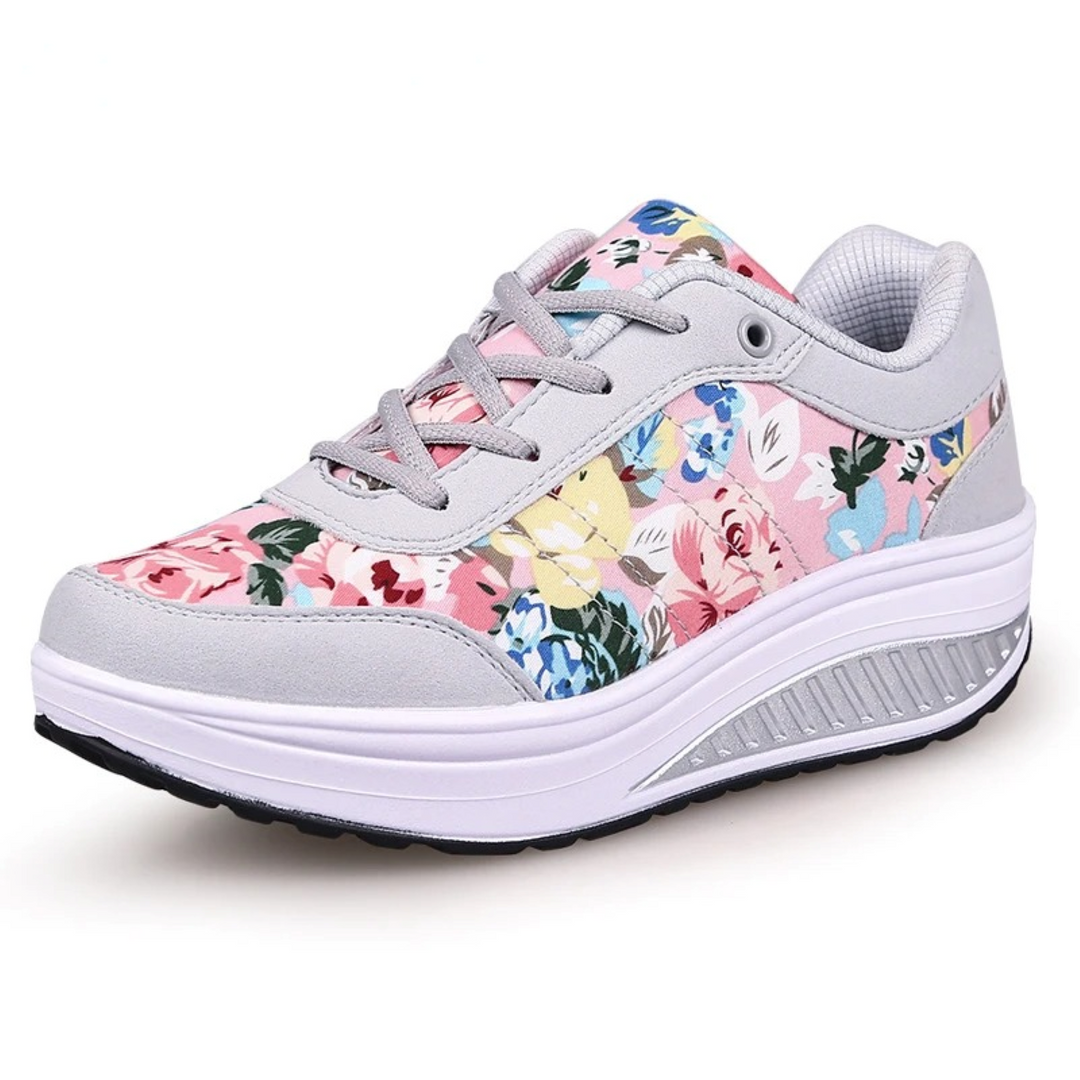 Bloemenprint lichtgewicht comfortabele orthopedische dames sneakers