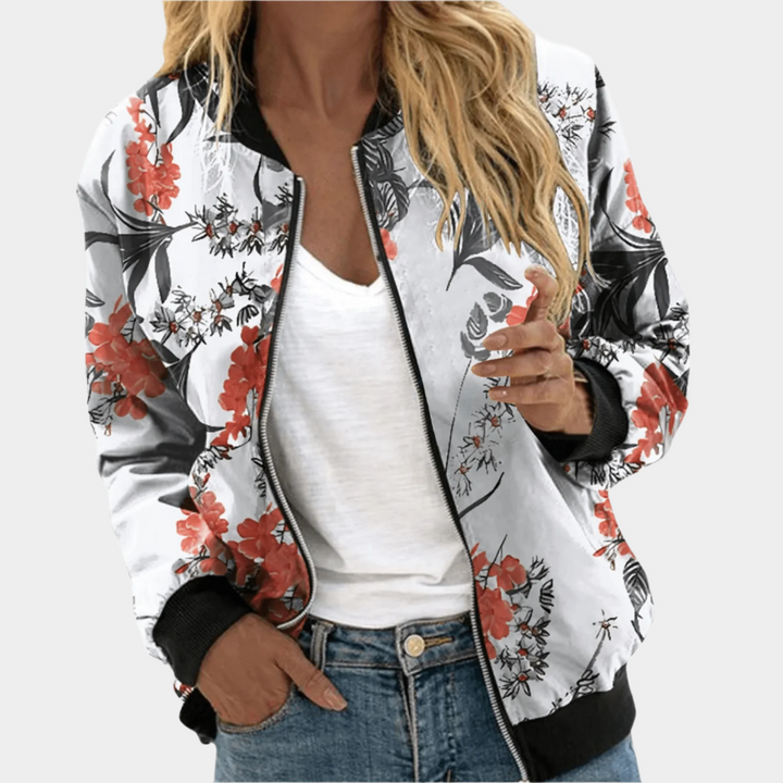 Bomberjack met Bloemenprint – Casual Zomerjas met Rits voor Dames, Dagelijks Gebruik