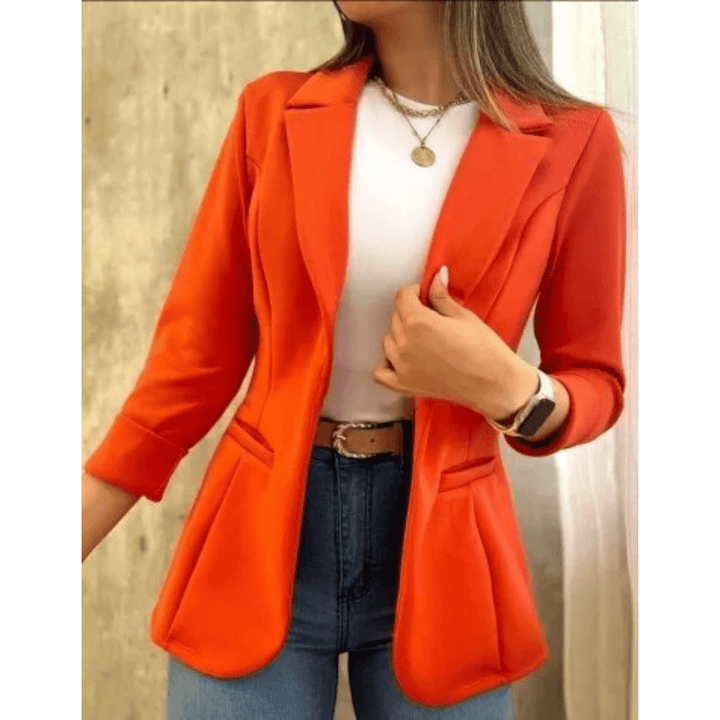 Casual Damesblazer – Lange Open Blazer zonder Sluiting voor Werk en Dagelijks Gebruik