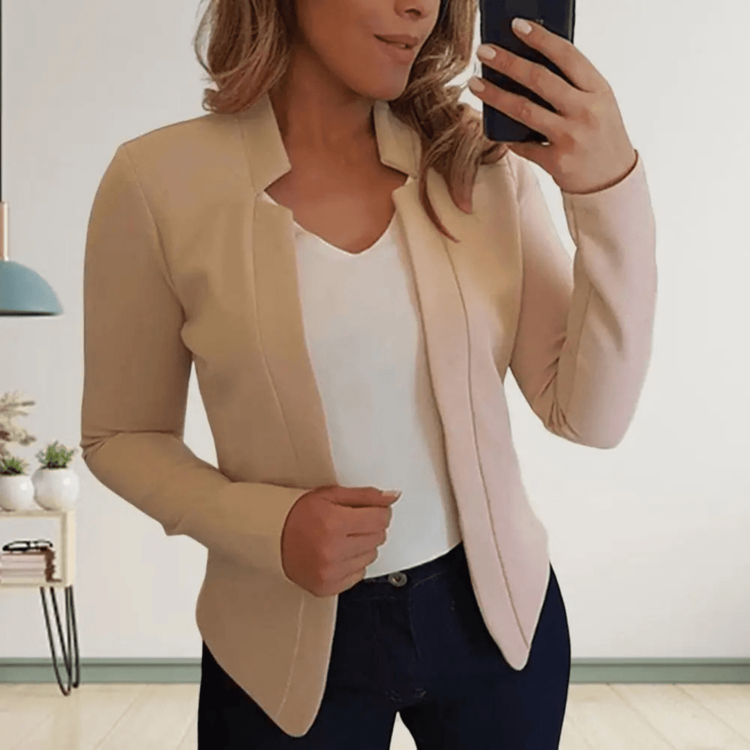 Casual Damesblazer – Stijlvolle Korte Blazer voor Werk, Kantoor en Dagelijks Gebruik