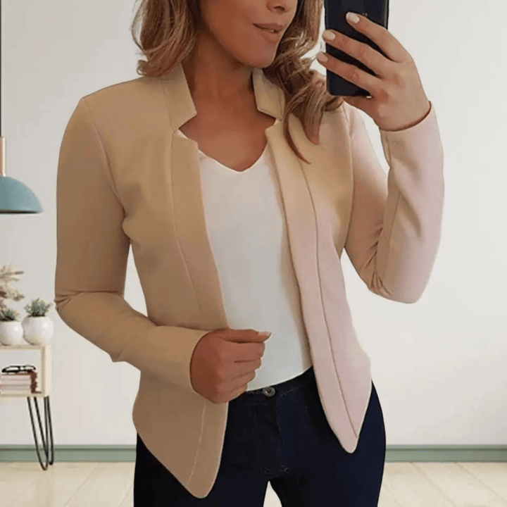 Casual Damesblazer – Stijlvolle Korte Blazer voor Werk, Kantoor en Dagelijks Gebruik