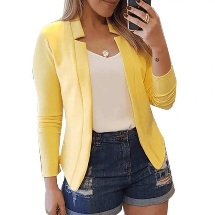 Casual Damesblazer – Stijlvolle Korte Blazer voor Werk, Kantoor en Dagelijks Gebruik