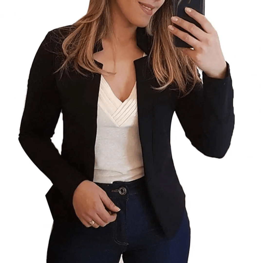 Casual Damesblazer – Stijlvolle Korte Blazer voor Werk, Kantoor en Dagelijks Gebruik