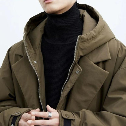 Daan | Wintertrenchcoat met gewatteerde voering en verlengde snit