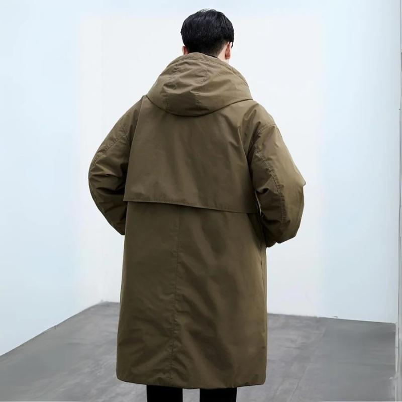 Daan | Wintertrenchcoat met gewatteerde voering en verlengde snit
