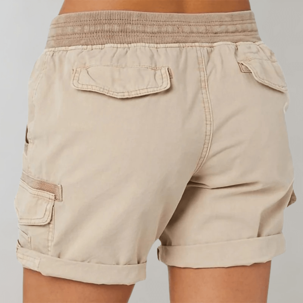 Dames Cargo Short – Zomershort met Elastische Taille en Verstelbaar Koord