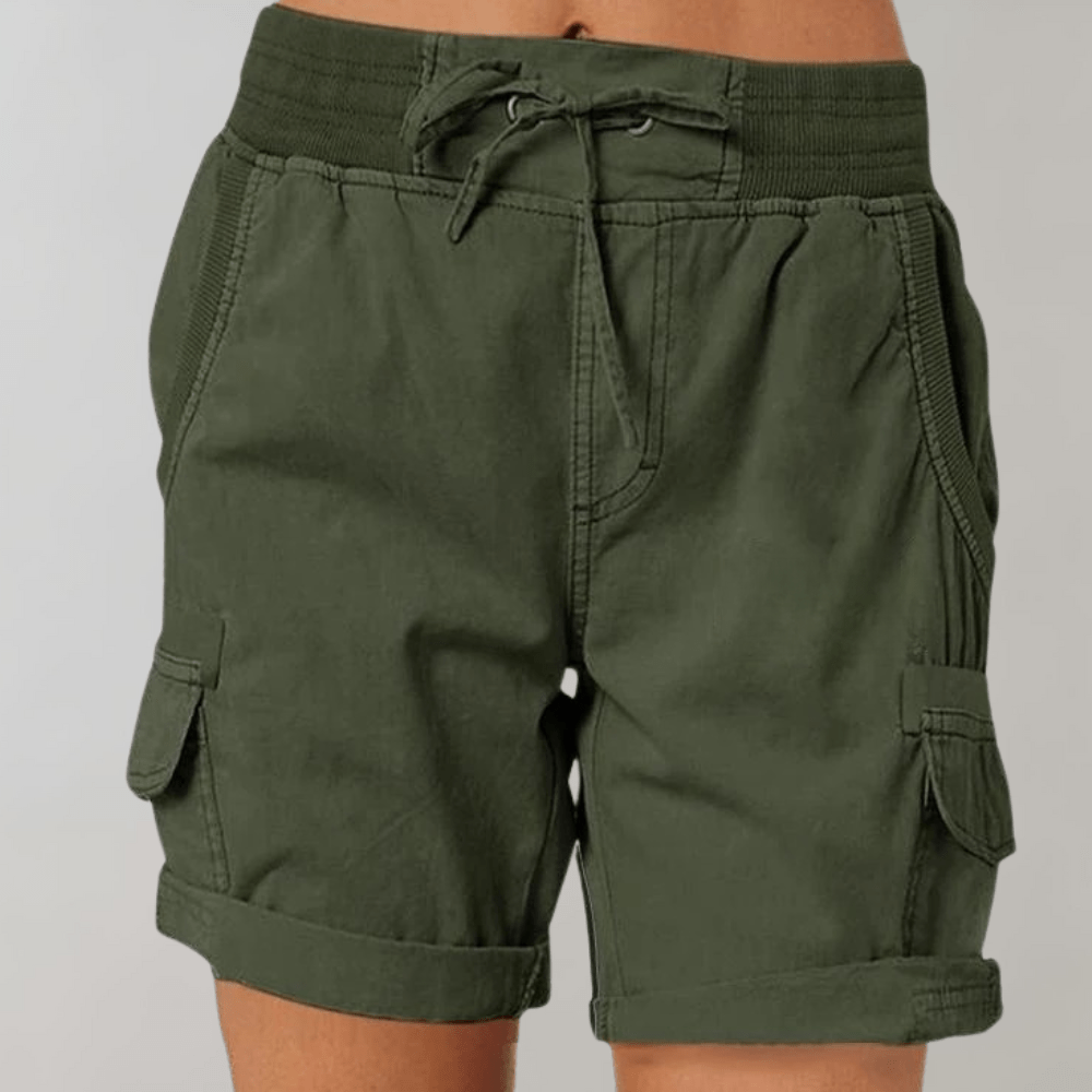 Dames Cargo Short – Zomershort met Elastische Taille en Verstelbaar Koord