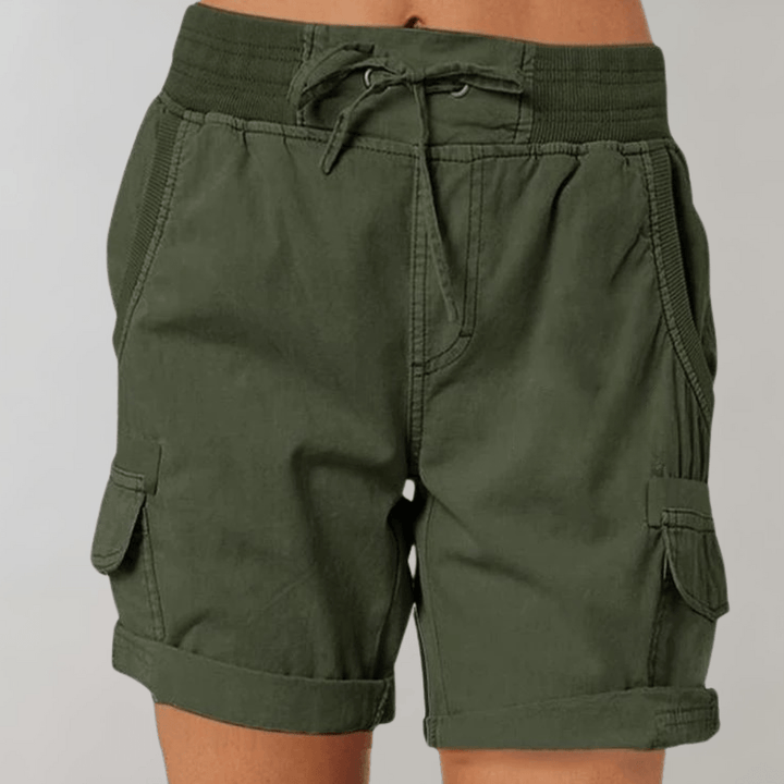Dames Cargo Short – Zomershort met Elastische Taille en Verstelbaar Koord
