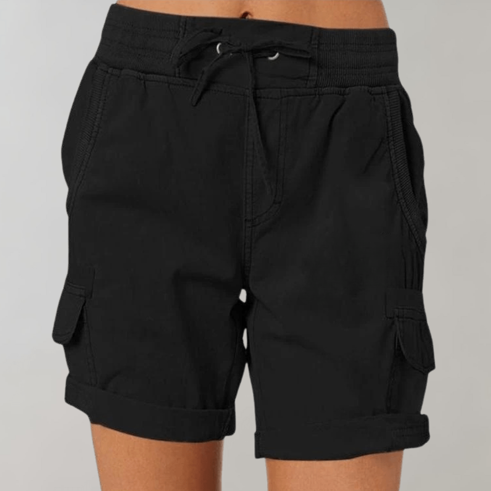 Dames Cargo Short – Zomershort met Elastische Taille en Verstelbaar Koord