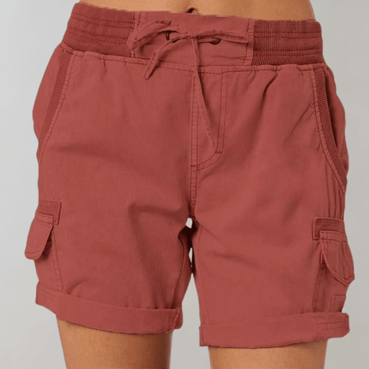 Dames Cargo Short – Zomershort met Elastische Taille en Verstelbaar Koord