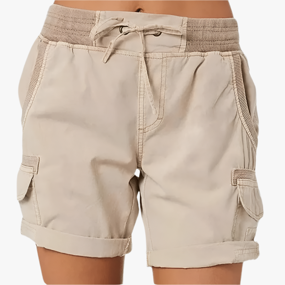 Dames Cargo Short – Zomershort met Elastische Taille en Verstelbaar Koord
