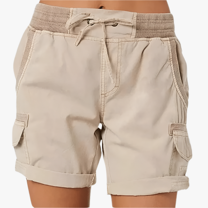 Dames Cargo Short – Zomershort met Elastische Taille en Verstelbaar Koord