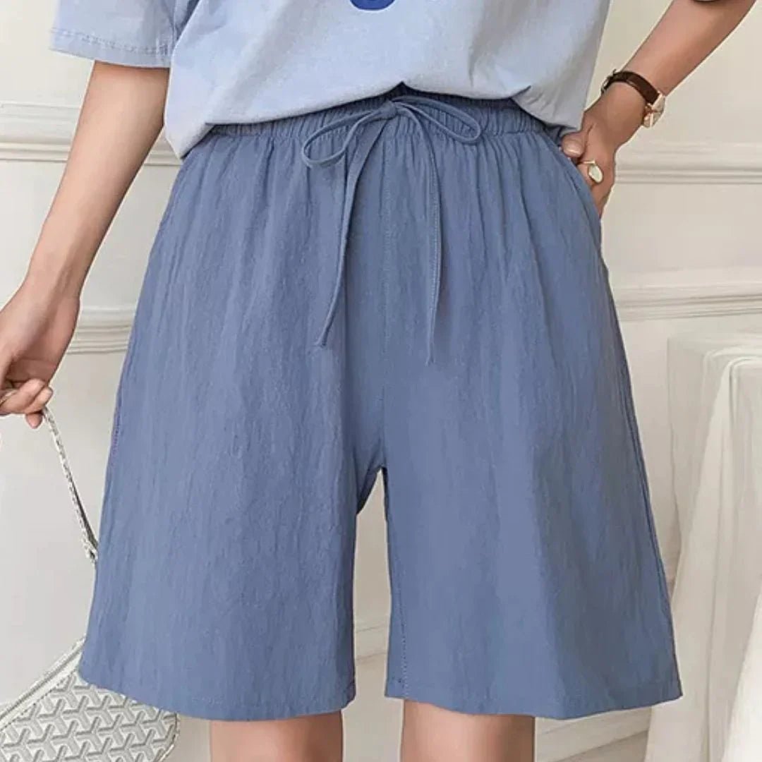 Dames Casual Linnen Short – Losvallende Zomershort met Hoge Taille en Striksluiting