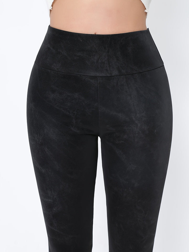 Dames Hoge Taille Legging – Stretch Fluwelen Legging met Comfortabele Pasvorm