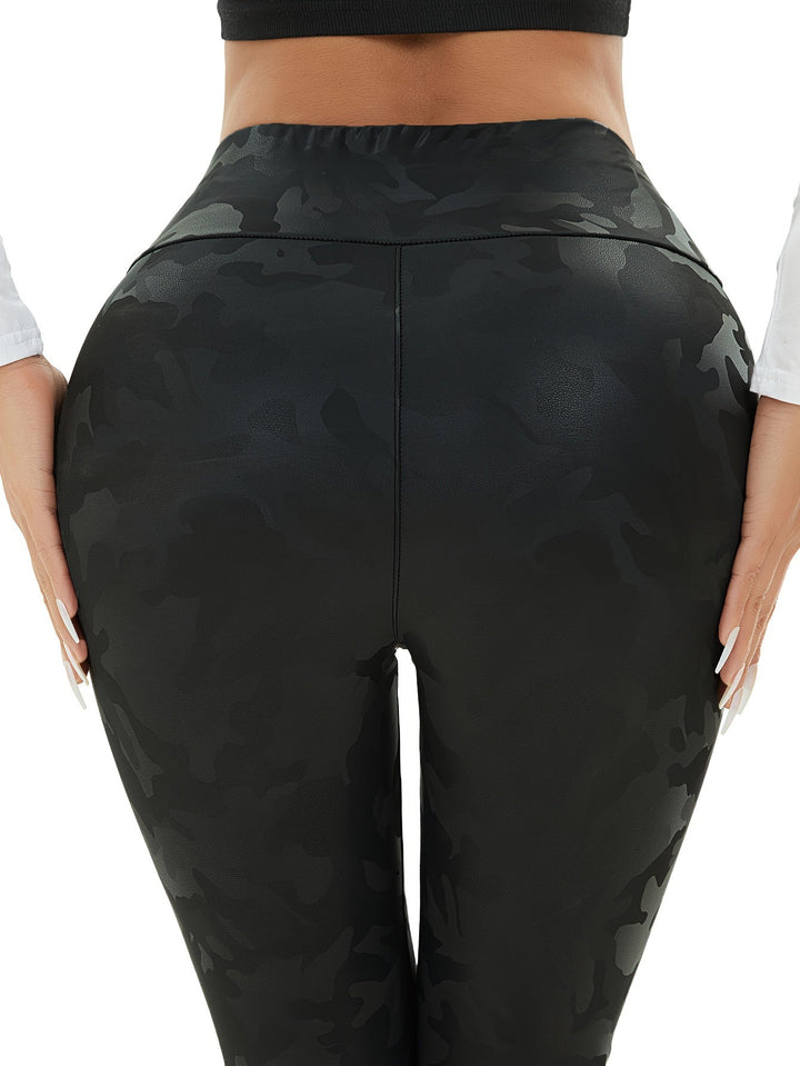 Dames Hoge Taille Legging – Stretch Fluwelen Legging met Comfortabele Pasvorm