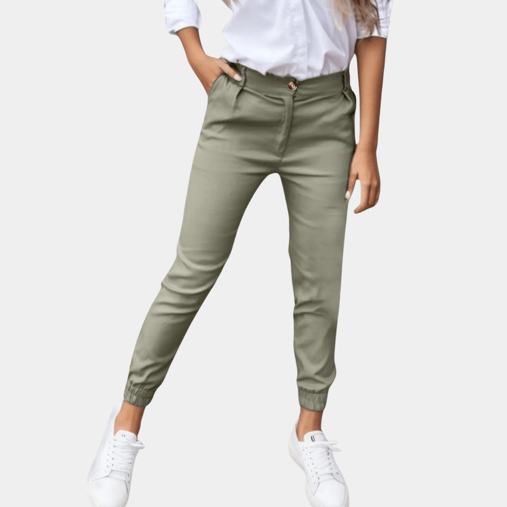 Dames Slim Fit Broek – Hoge Taille Stretch Pantalon met Comfortabele Pasvorm