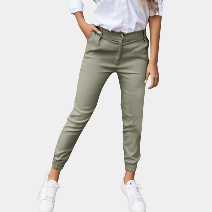 Dames Slim Fit Broek – Hoge Taille Stretch Pantalon met Comfortabele Pasvorm