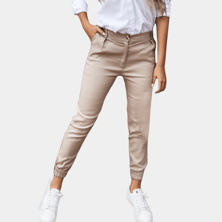 Dames Slim Fit Broek – Hoge Taille Stretch Pantalon met Comfortabele Pasvorm