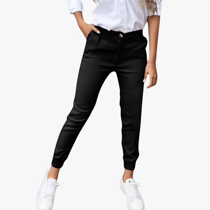Dames Slim Fit Broek – Hoge Taille Stretch Pantalon met Comfortabele Pasvorm