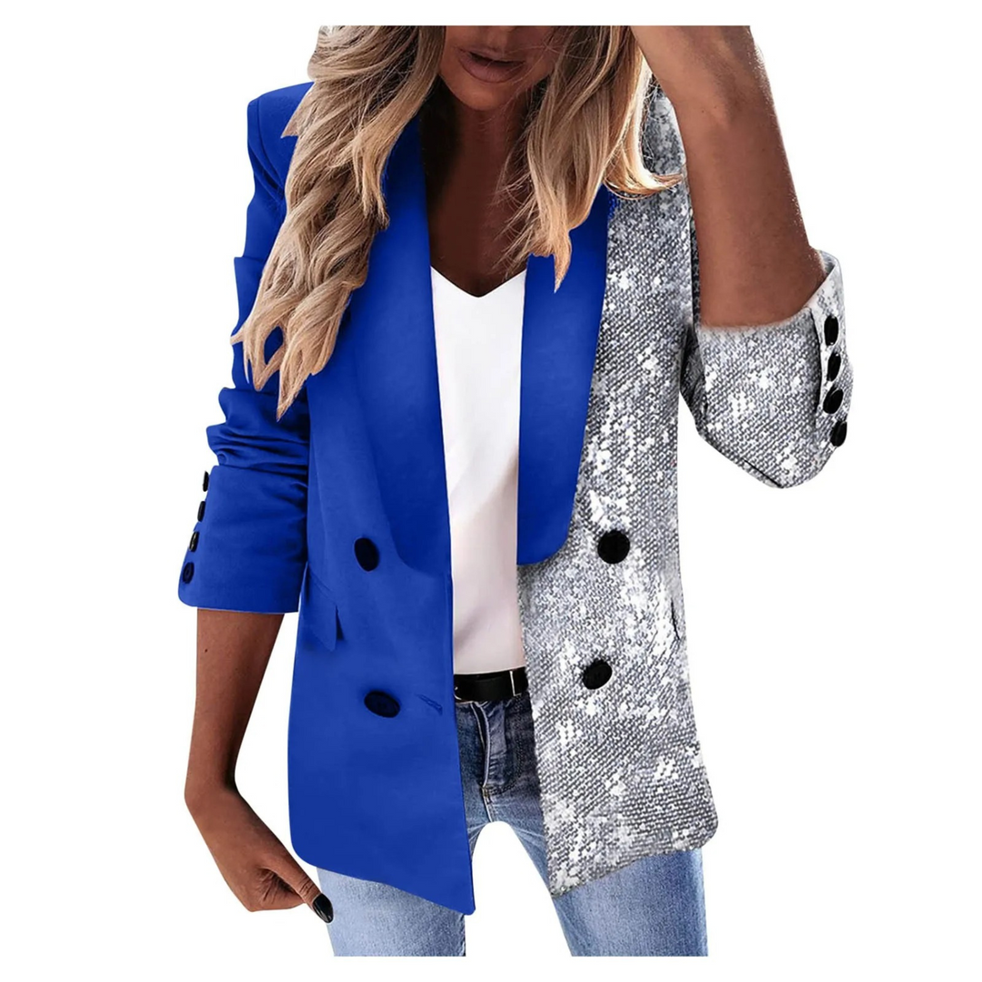 Dames blazer met paillettenpatroon