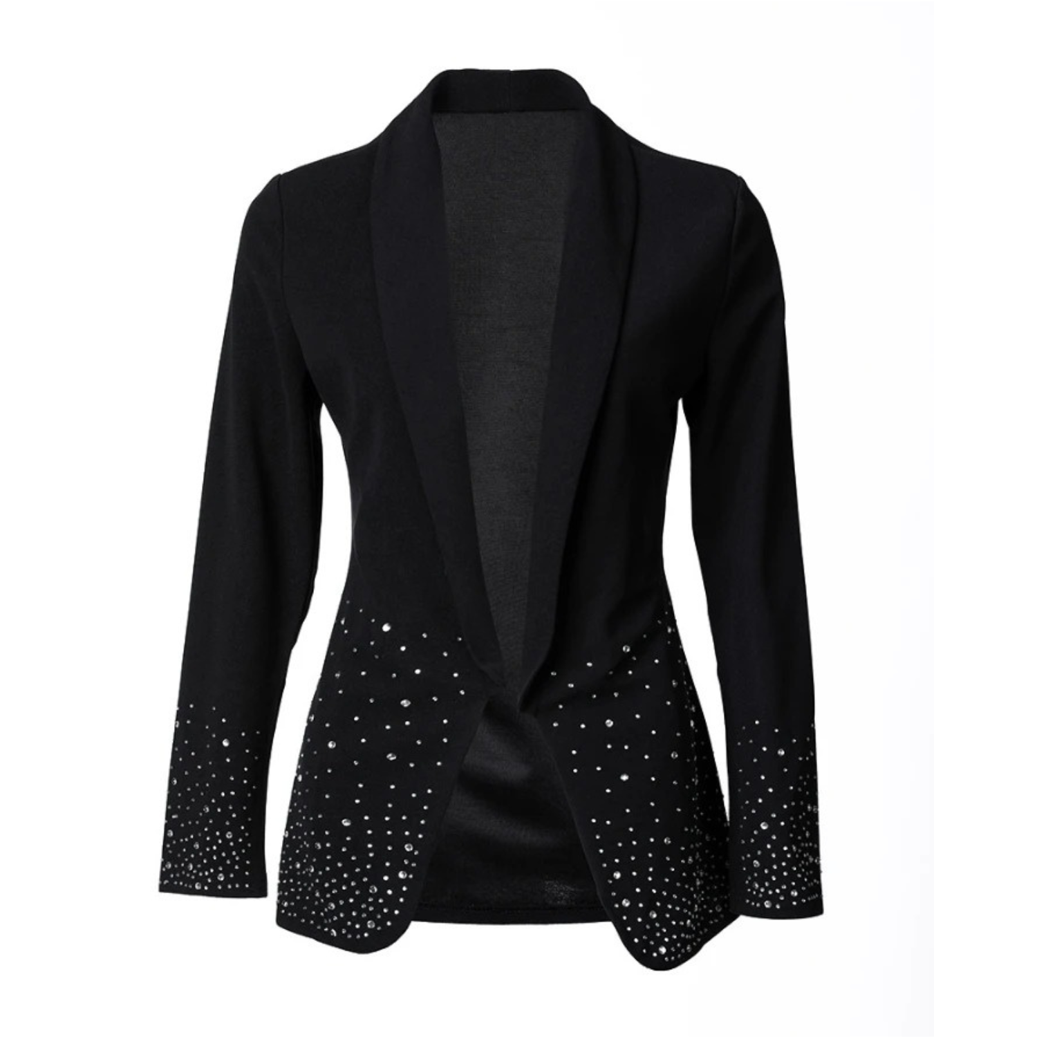 Dames blazer met strass decor en sjaalkraag lange mouw