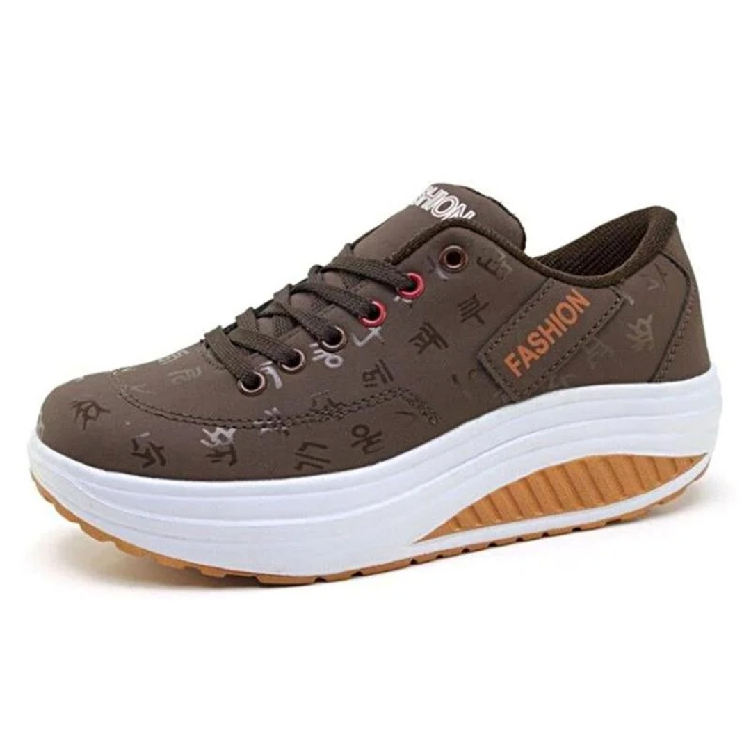 Dikke rode comfortabele hoge zool orthopedische dames sneakers