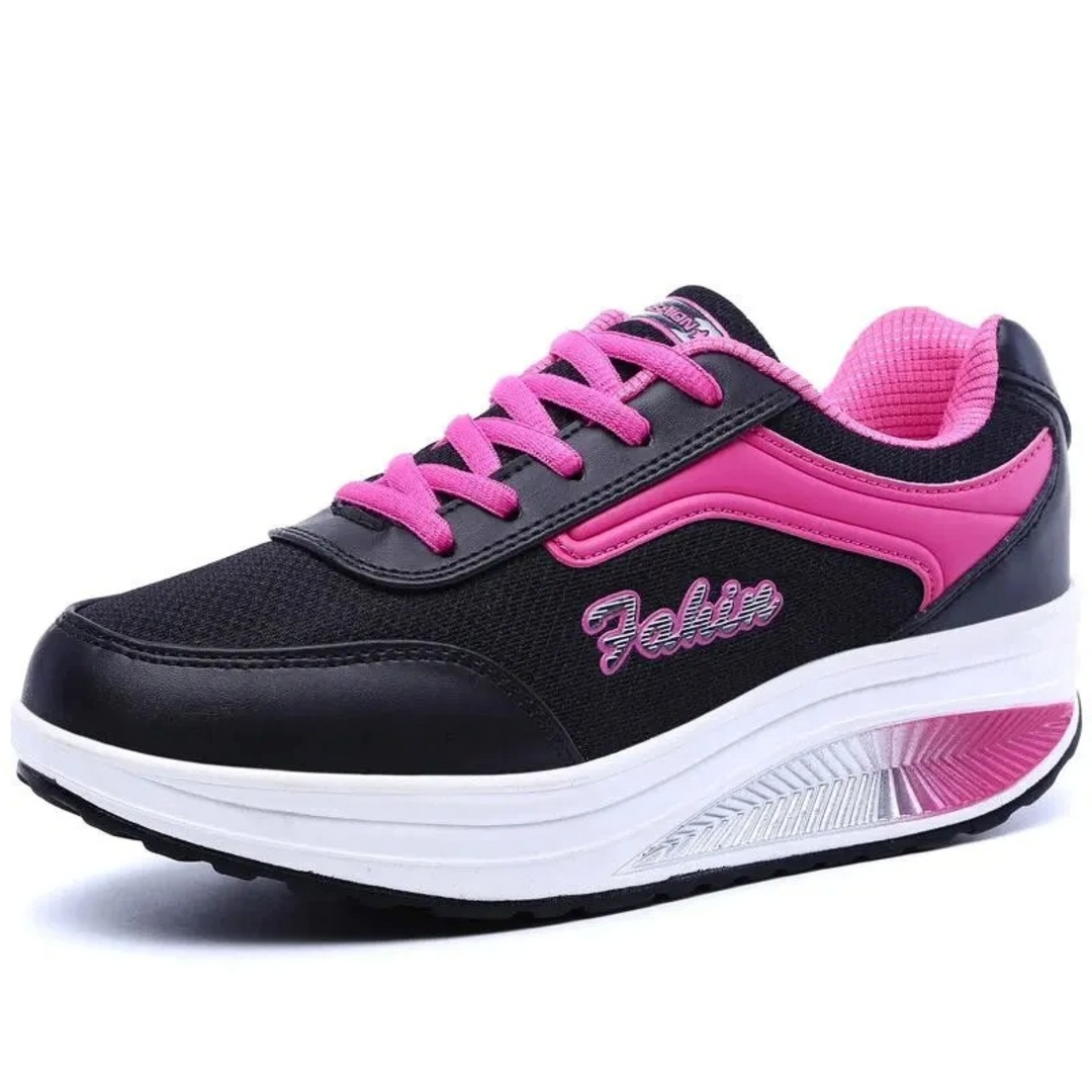 Driekleurige laceup orthopedische dames sneakers