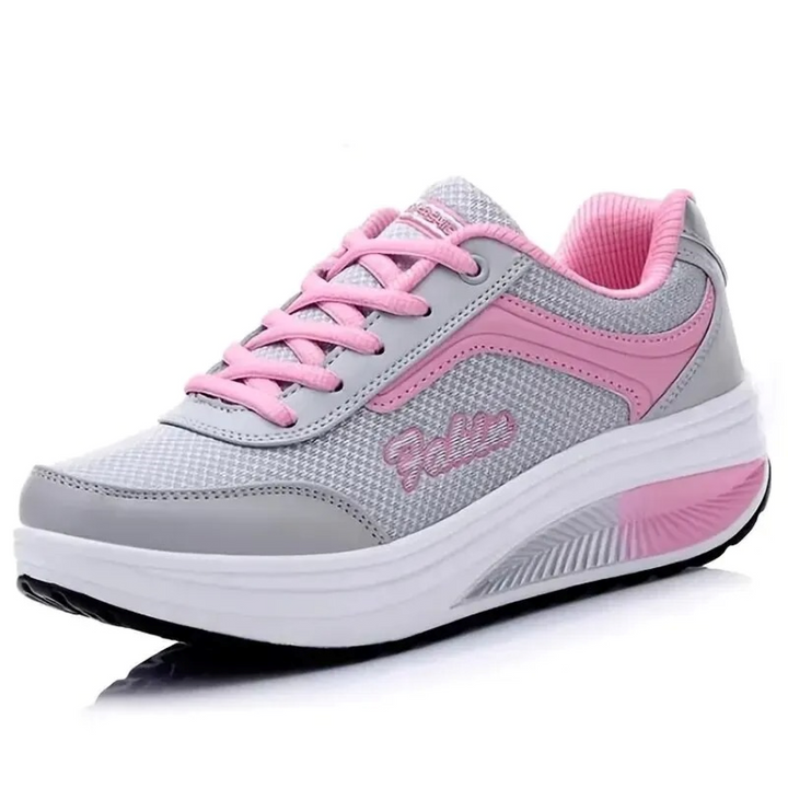 Driekleurige laceup orthopedische dames sneakers