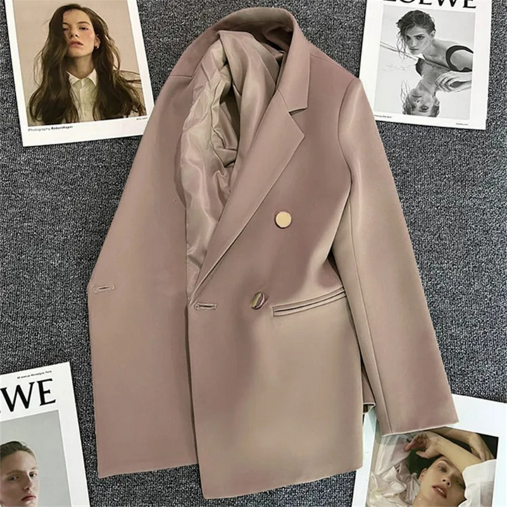 Effen kleur elegante koreaanse casual dames blazer