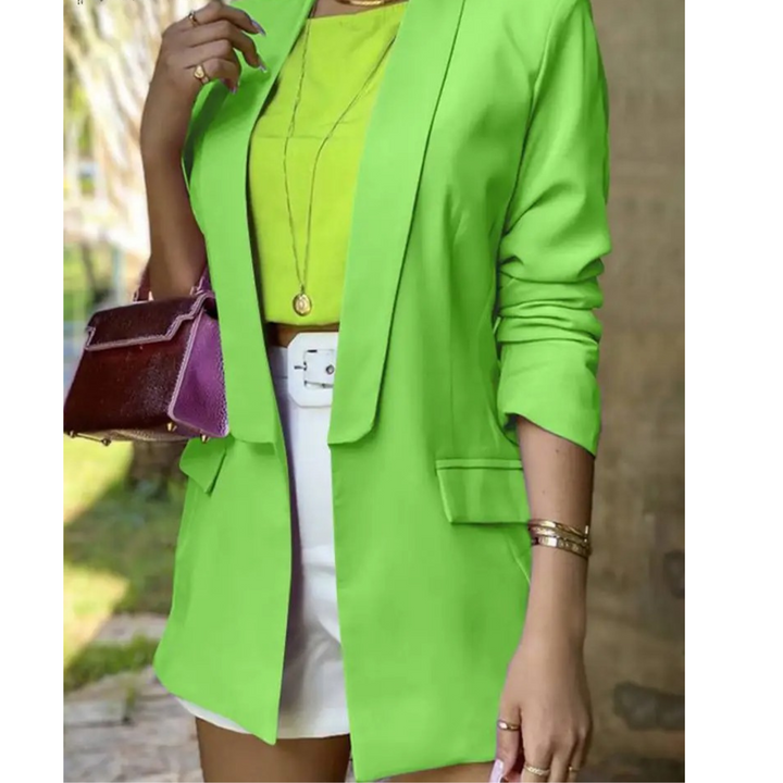 Elegante formele ol suit, verzamelde taille dames blazer