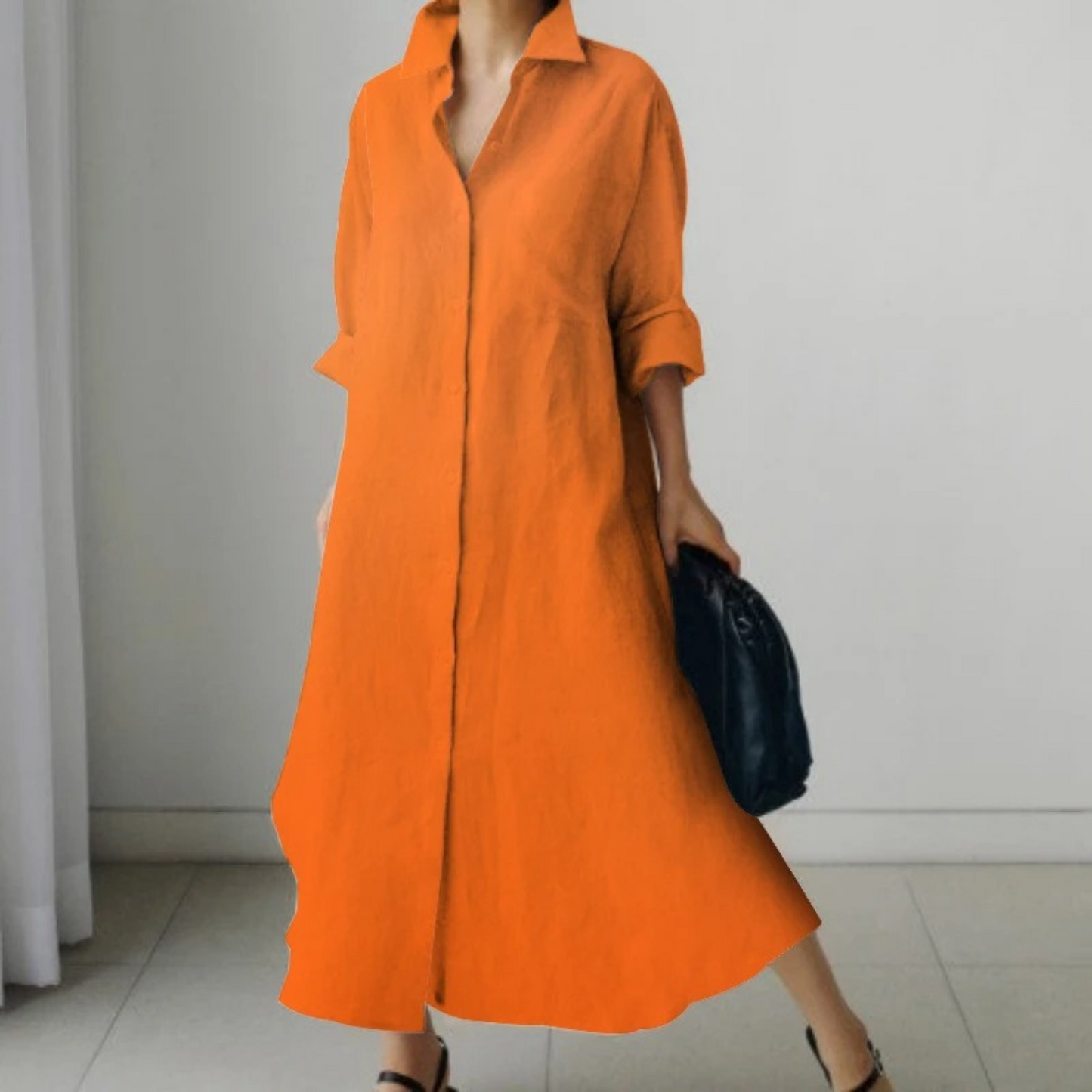 Elegante zakelijke stijl slanke eenvoudige blouse jurk