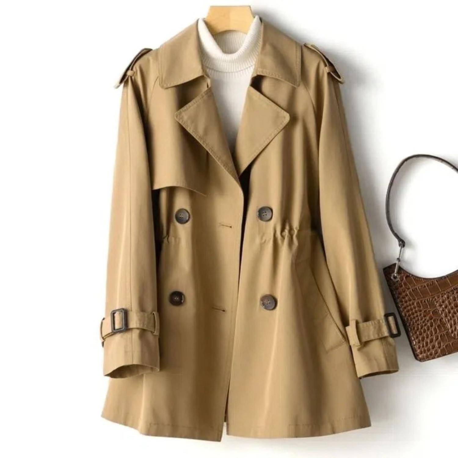 Fiora halflange casual trenchcoat