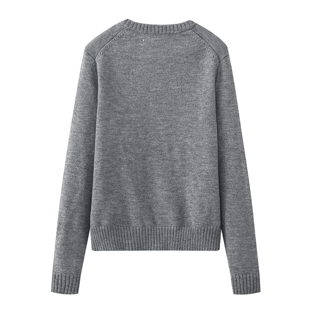 Gebreid Damesvest – Casual Vest met Ronde Hals en Knopen voor Werk en Dagelijks Gebruik