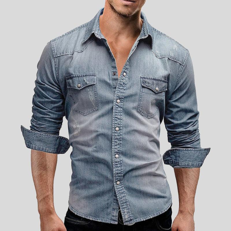 Gerrit | Vintage denim overhemd met iconische borstzakken