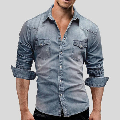 Gerrit | Vintage denim overhemd met iconische borstzakken