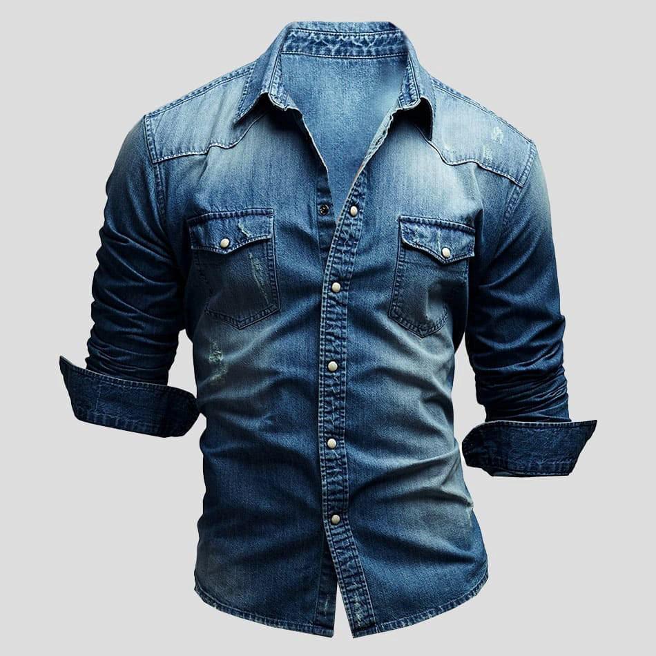 Gerrit | Vintage denim overhemd met iconische borstzakken