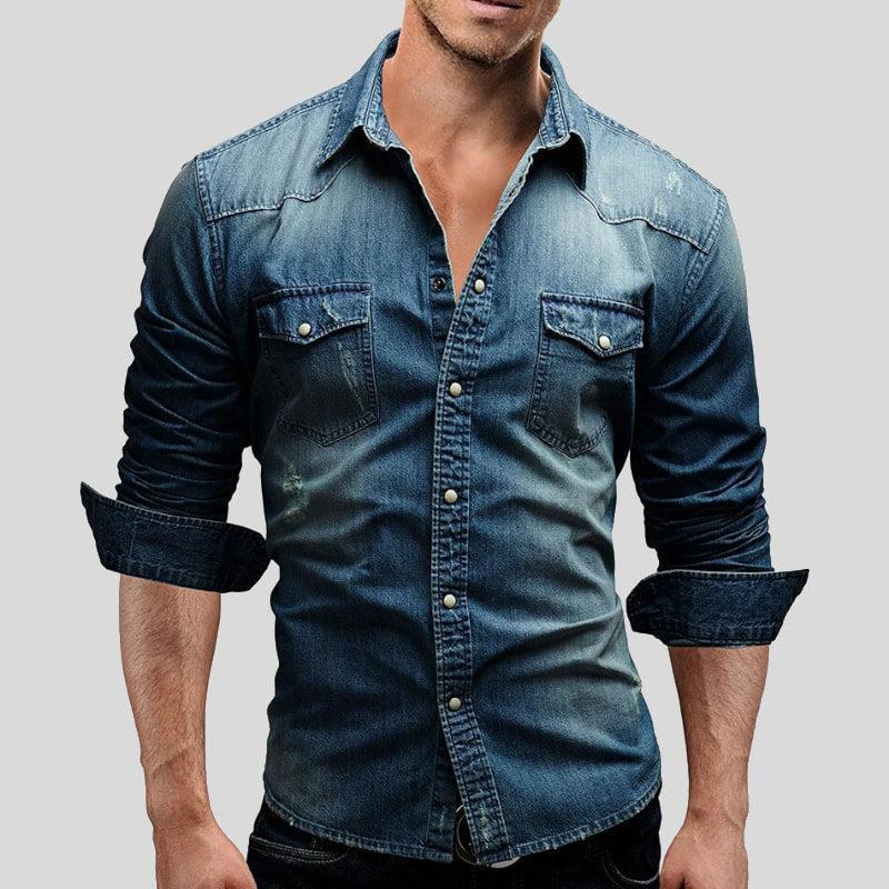 Gerrit | Vintage denim overhemd met iconische borstzakken