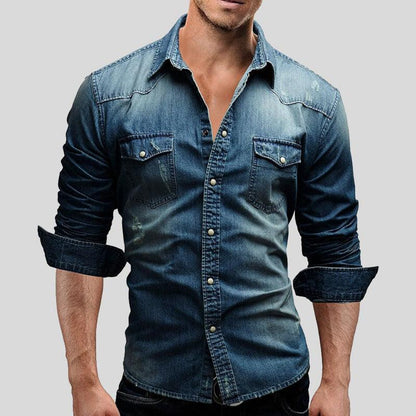 Gerrit | Vintage denim overhemd met iconische borstzakken